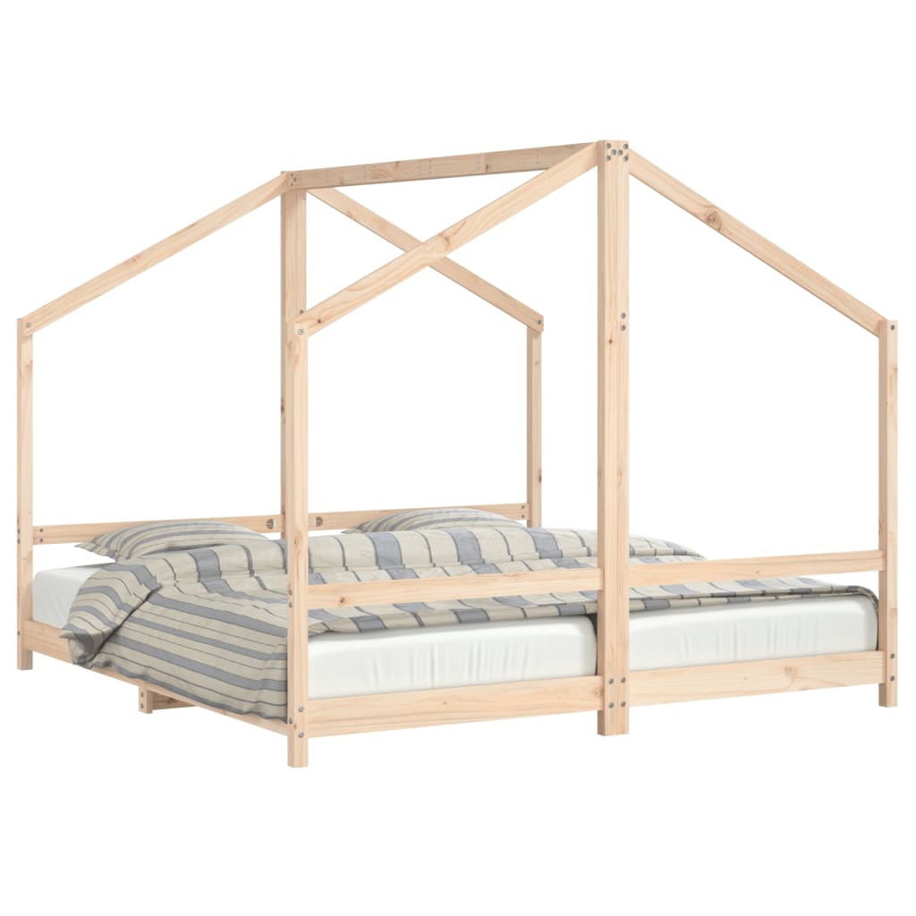 vidaXL Estructura de cama de niños madera maciza de pino 2x(90x160) cm