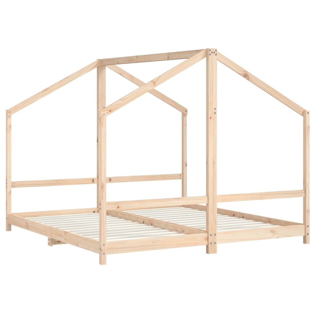 vidaXL Estructura de cama de niños madera maciza de pino 2x(90x160) cm