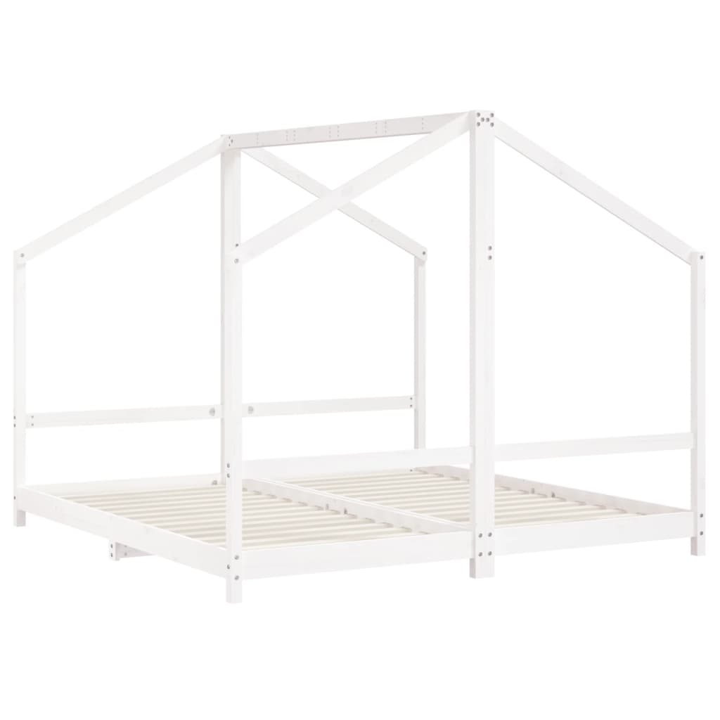 vidaXL Estructura de cama para niños madera pino blanco 2x(90x190) cm