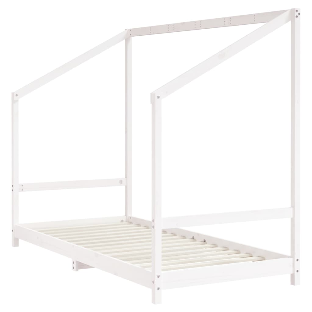 vidaXL Estructura de cama para niños madera pino blanco 2x(90x190) cm