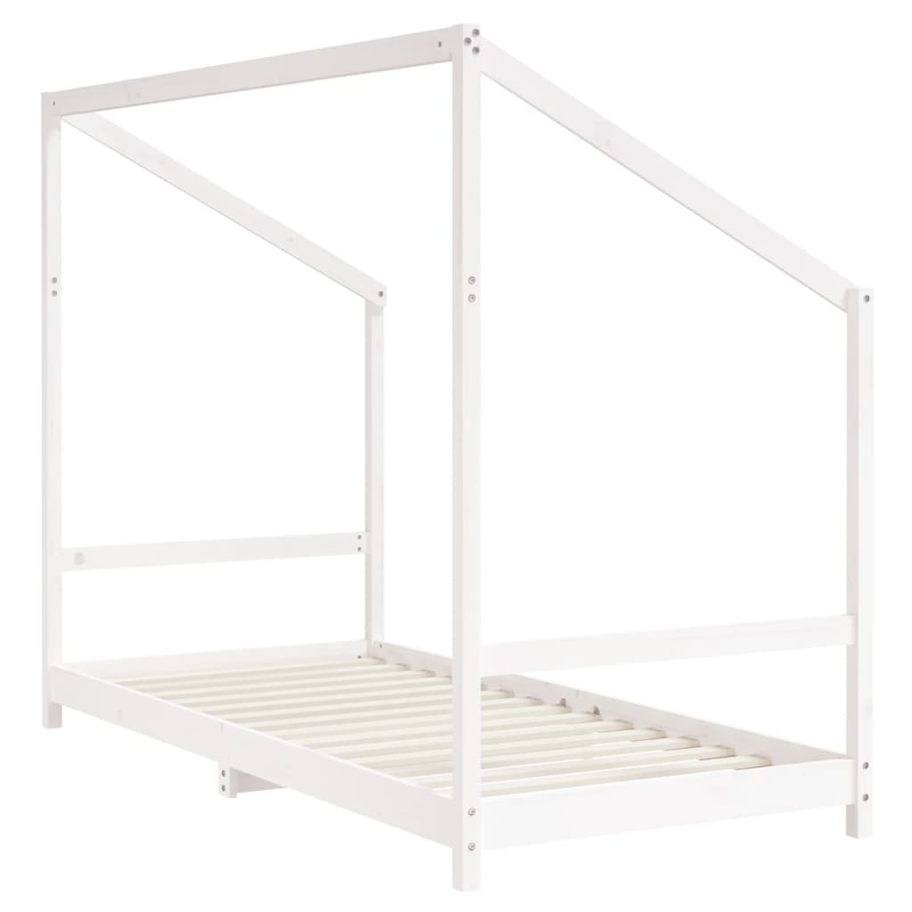 vidaXL Estructura de cama para niños madera pino blanco 2x(90x190) cm