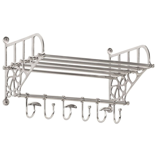 vidaXL Soporte de equipaje con perchas de pared aluminio