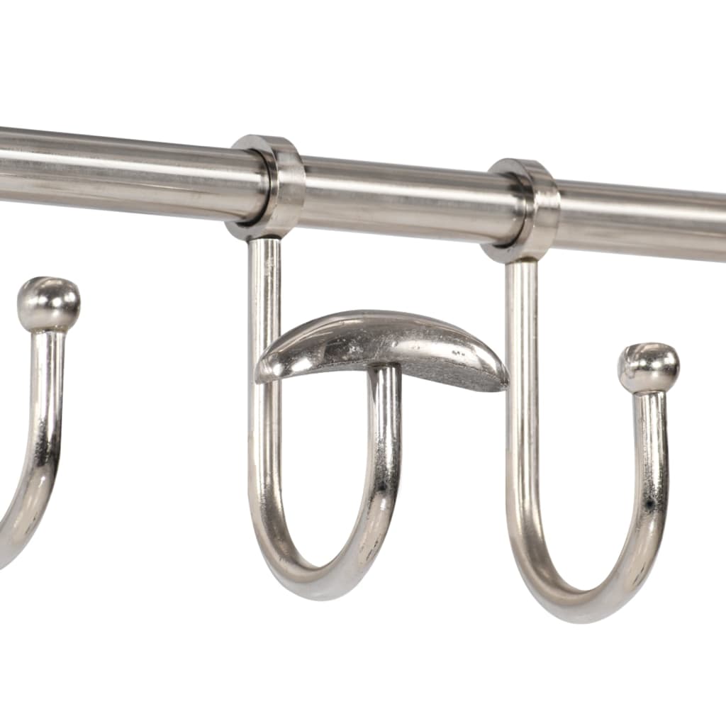 vidaXL Soporte de equipaje con perchas de pared aluminio