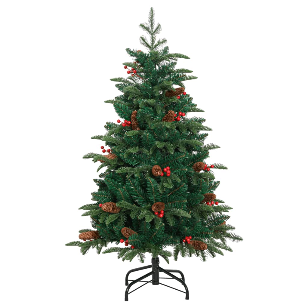 vidaXL Árbol de Navidad artificial con piñas y bayas 150 cm