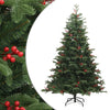 vidaXL Árbol de Navidad artificial con piñas y bayas 180 cm