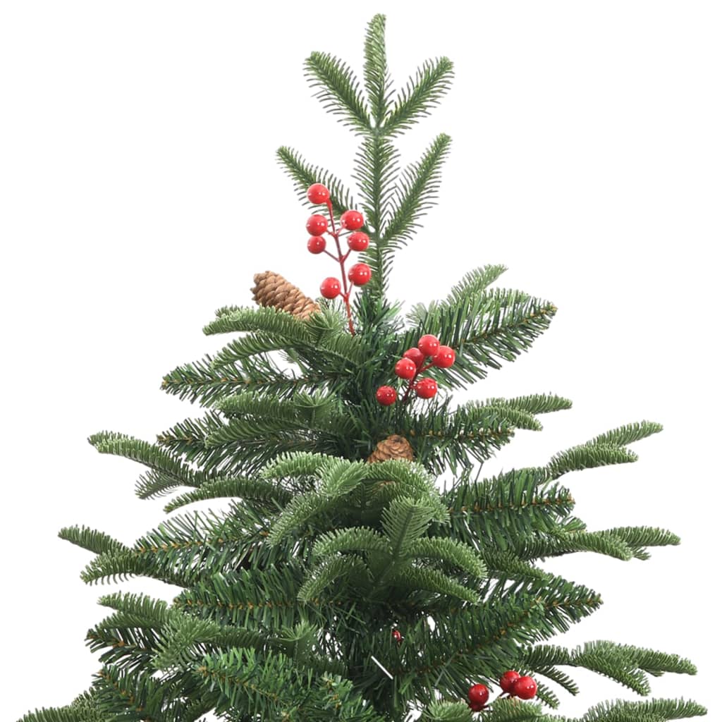 vidaXL Árbol de Navidad artificial con piñas y bayas 180 cm