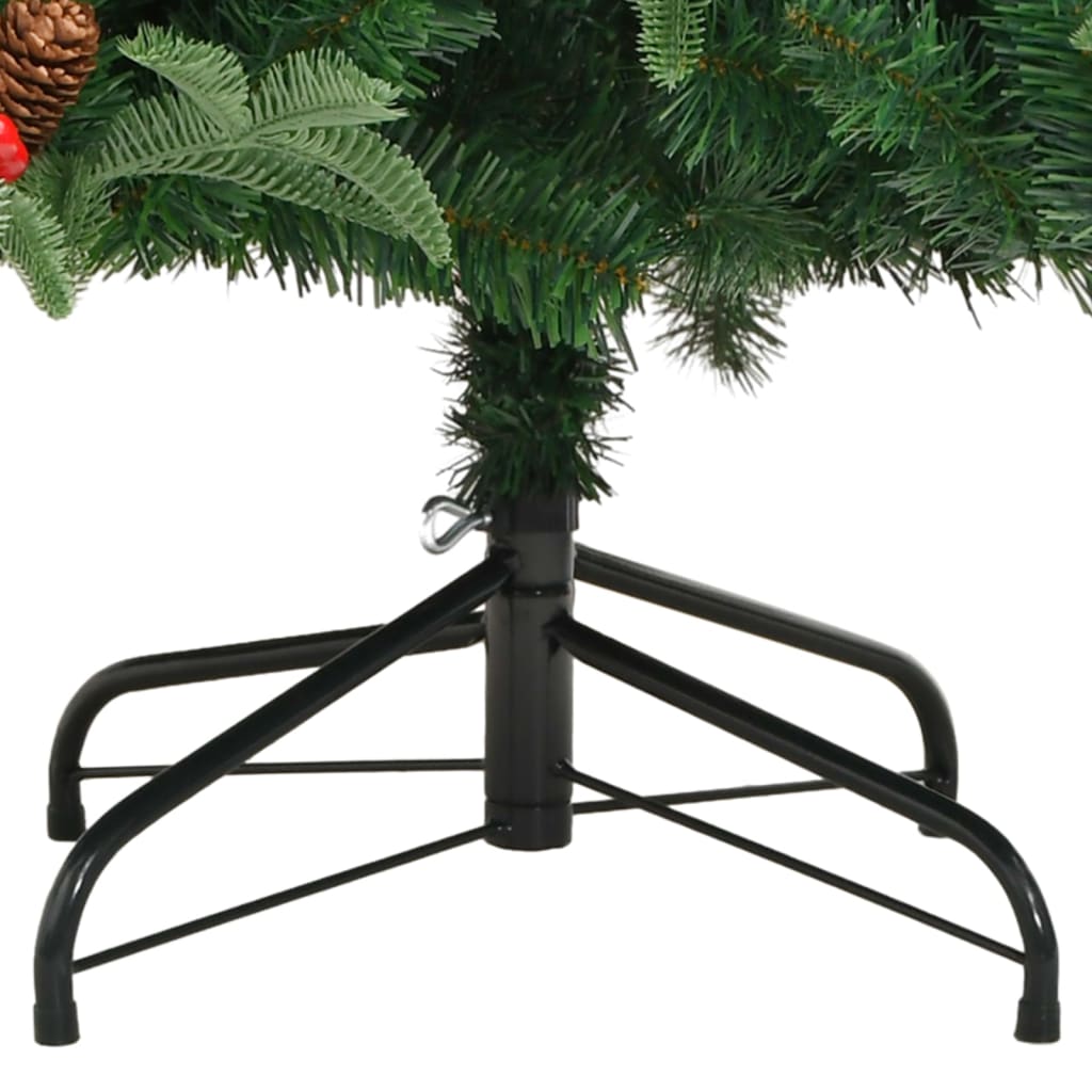 vidaXL Árbol de Navidad artificial con piñas y bayas 180 cm