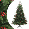 vidaXL Árbol de Navidad artificial con piñas y bayas 240 cm