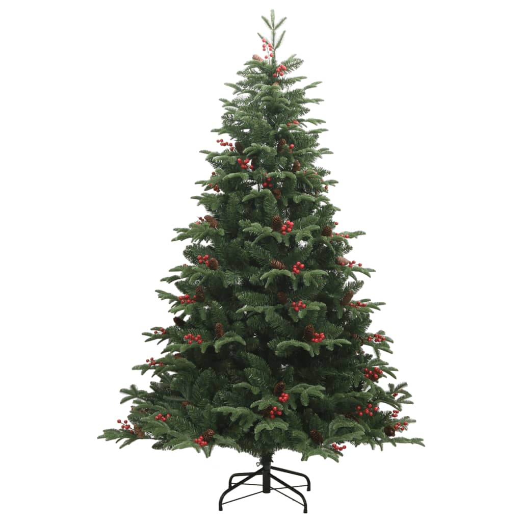 vidaXL Árbol de Navidad artificial con piñas y bayas 240 cm