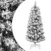 vidaXL Árbol de Navidad artificial con bisagras y nieve flocada 120 cm