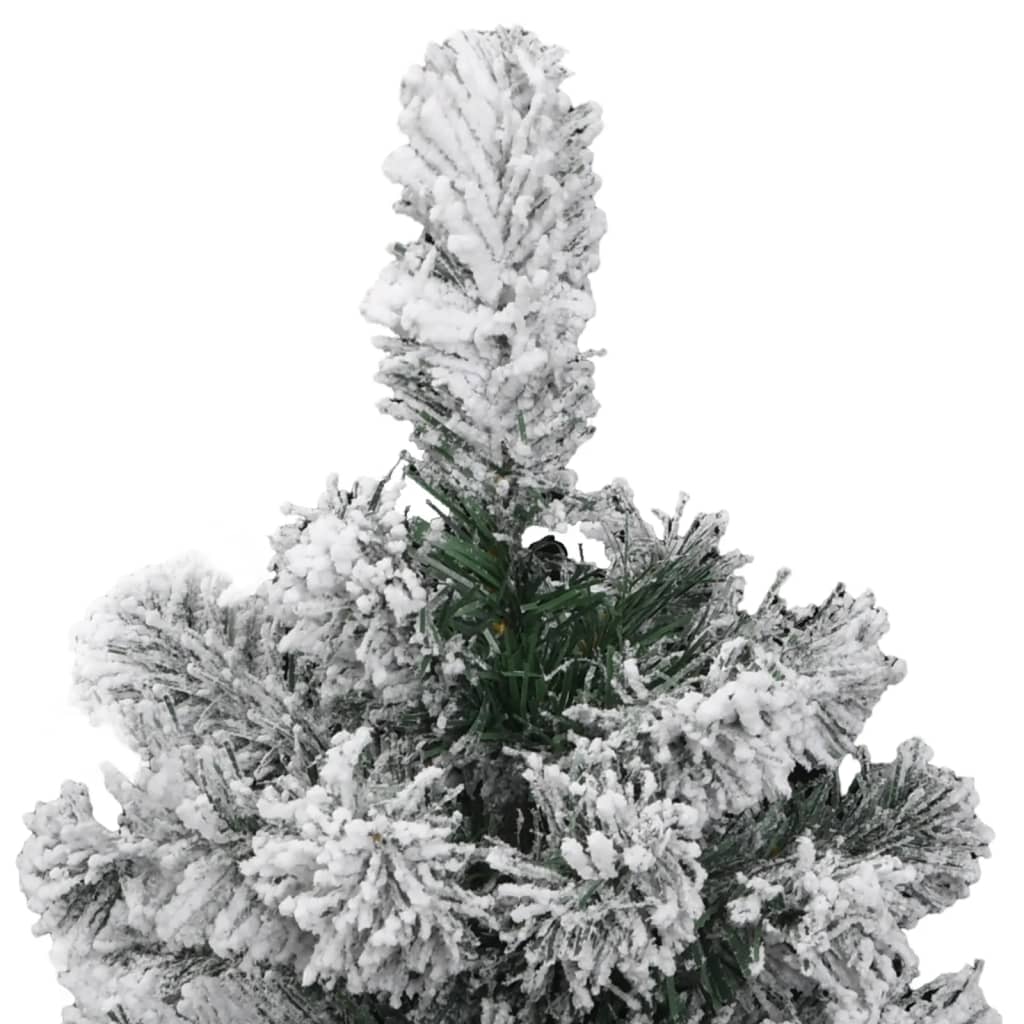 vidaXL Árbol de Navidad artificial con bisagras y nieve flocada 120 cm