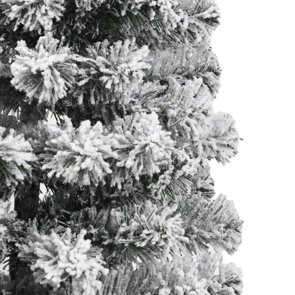 vidaXL Árbol de Navidad artificial con bisagras y nieve flocada 120 cm