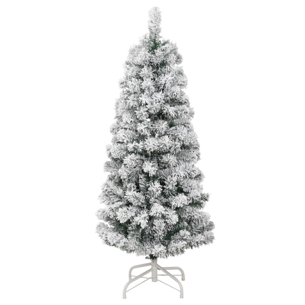 vidaXL Árbol de Navidad artificial con bisagras y nieve flocada 150 cm