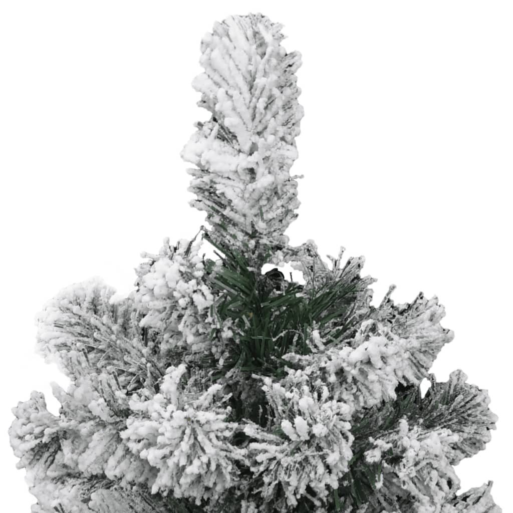 vidaXL Árbol de Navidad artificial con bisagras y nieve flocada 150 cm