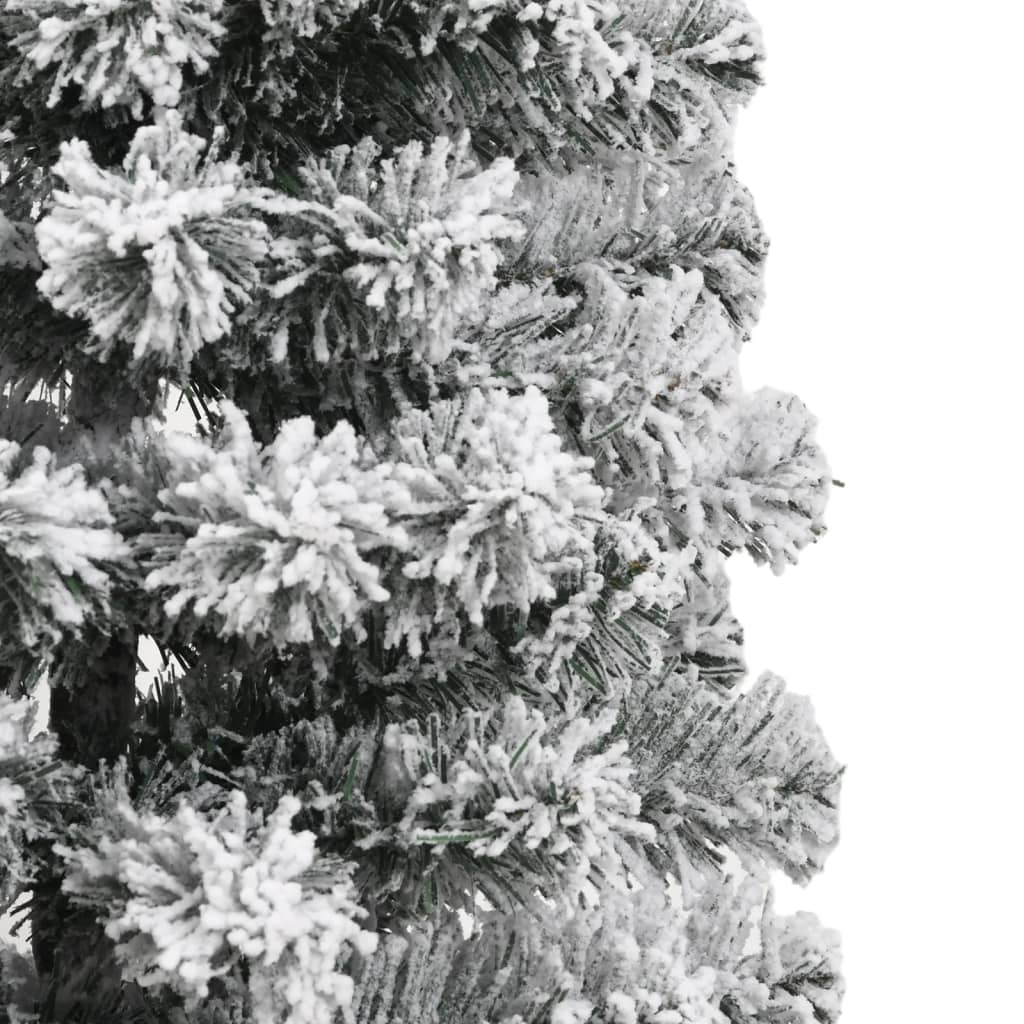 vidaXL Árbol de Navidad artificial con bisagras y nieve flocada 150 cm