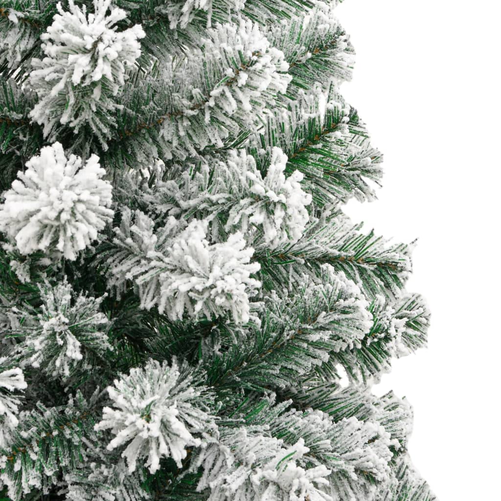 vidaXL Árbol de Navidad artificial con bisagras y nieve flocada 180 cm