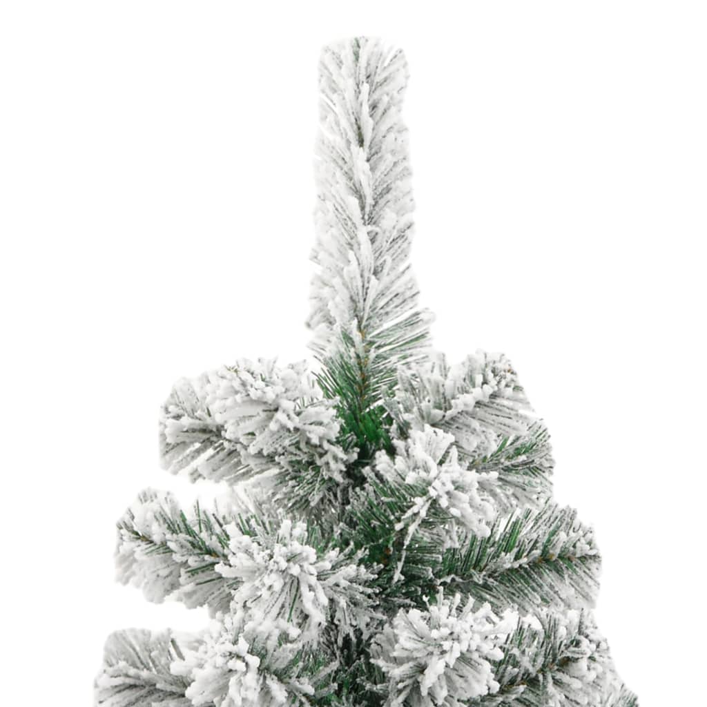 vidaXL Árbol de Navidad artificial con bisagras y nieve flocada 210 cm