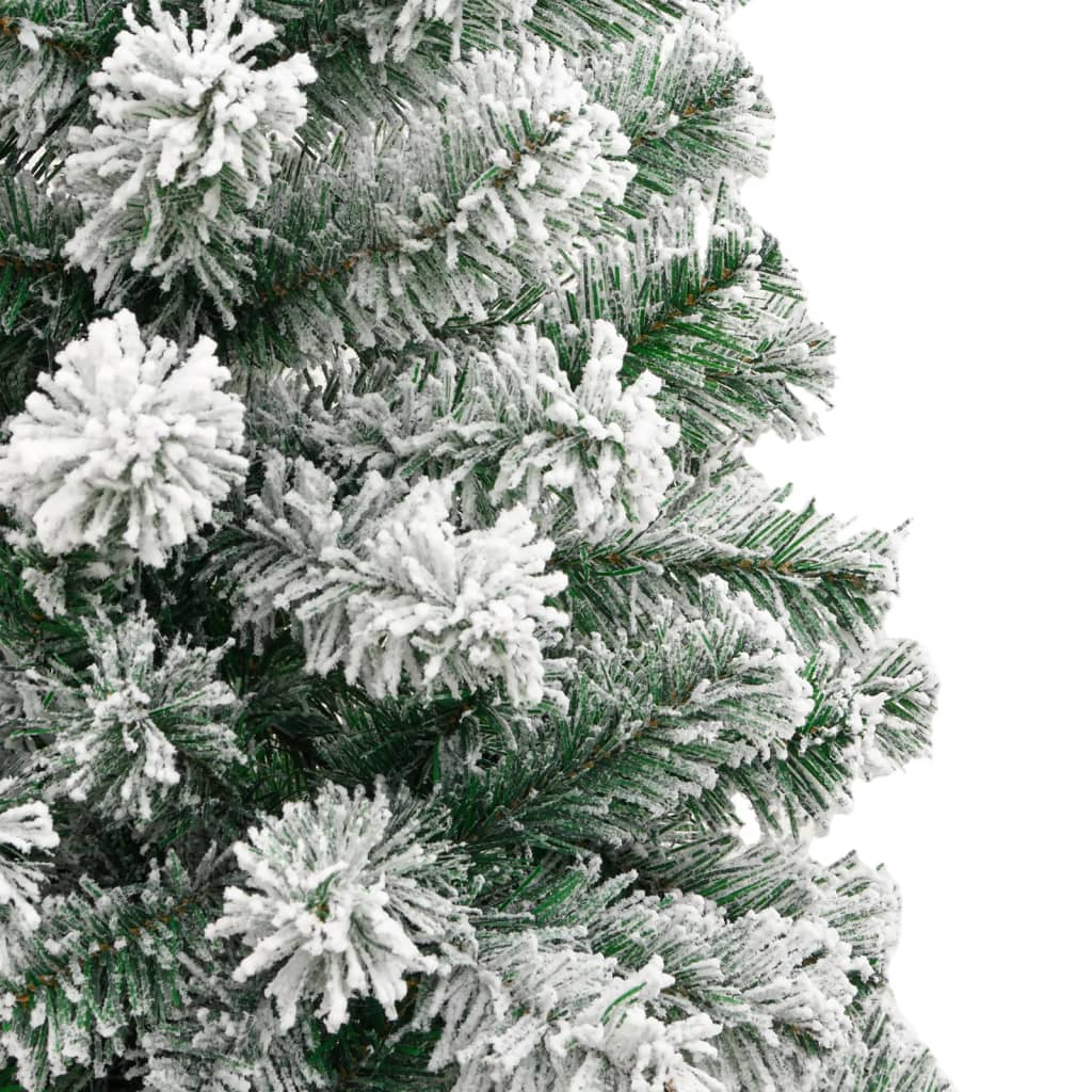 vidaXL Árbol de Navidad artificial con bisagras y nieve flocada 210 cm