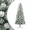 vidaXL Árbol de Navidad artificial con bisagras y nieve flocada 240 cm