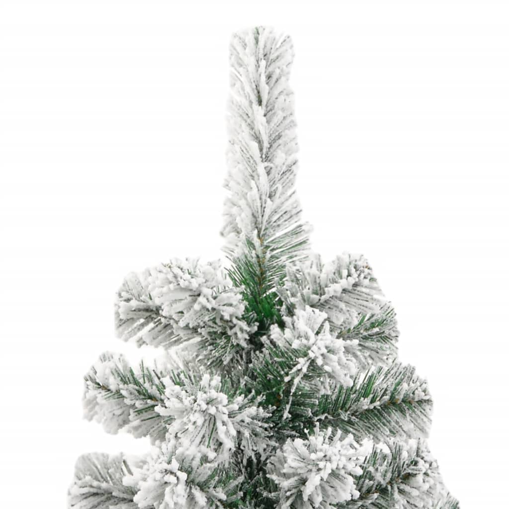 vidaXL Árbol de Navidad artificial con bisagras y nieve flocada 240 cm