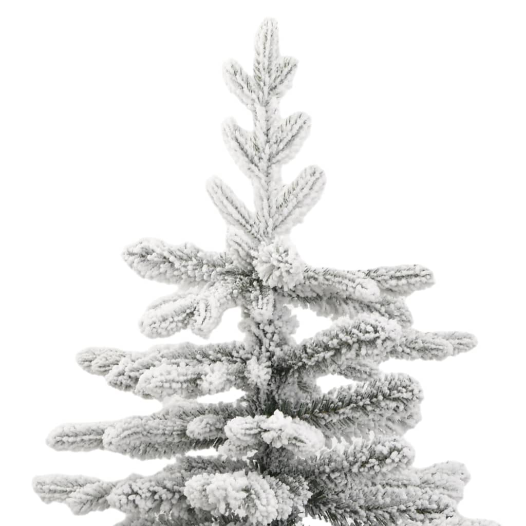 vidaXL Árbol de Navidad artificial con bisagras y nieve flocada 210 cm