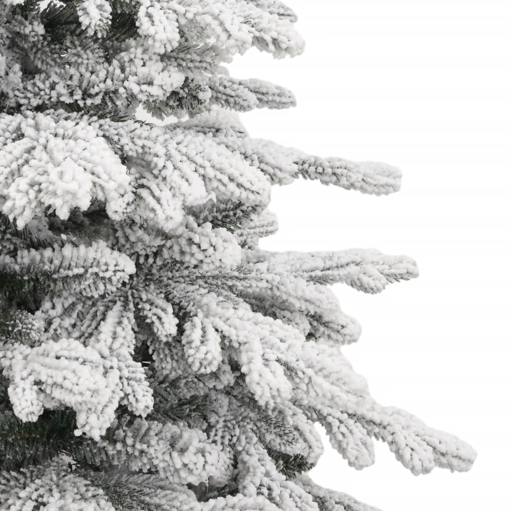 vidaXL Árbol de Navidad artificial con bisagras y nieve flocada 210 cm