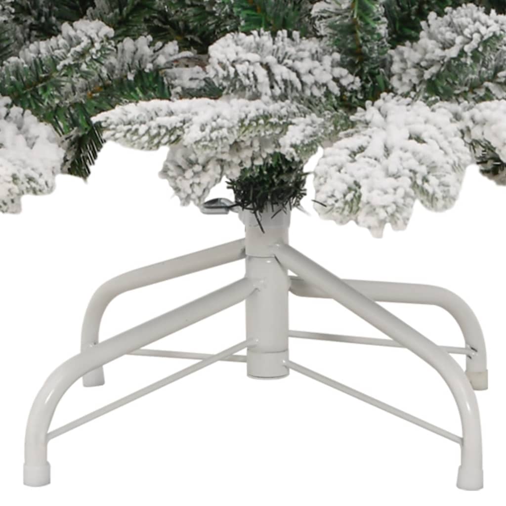 vidaXL Árbol de Navidad artificial con bisagras y nieve flocada 210 cm