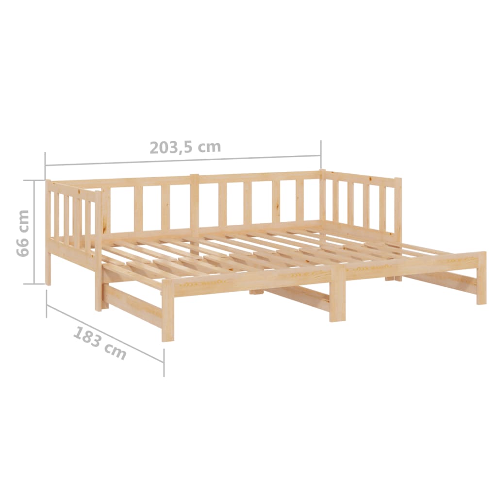 vidaXL Sofá cama nido madera maciza de pino 90x200 cm