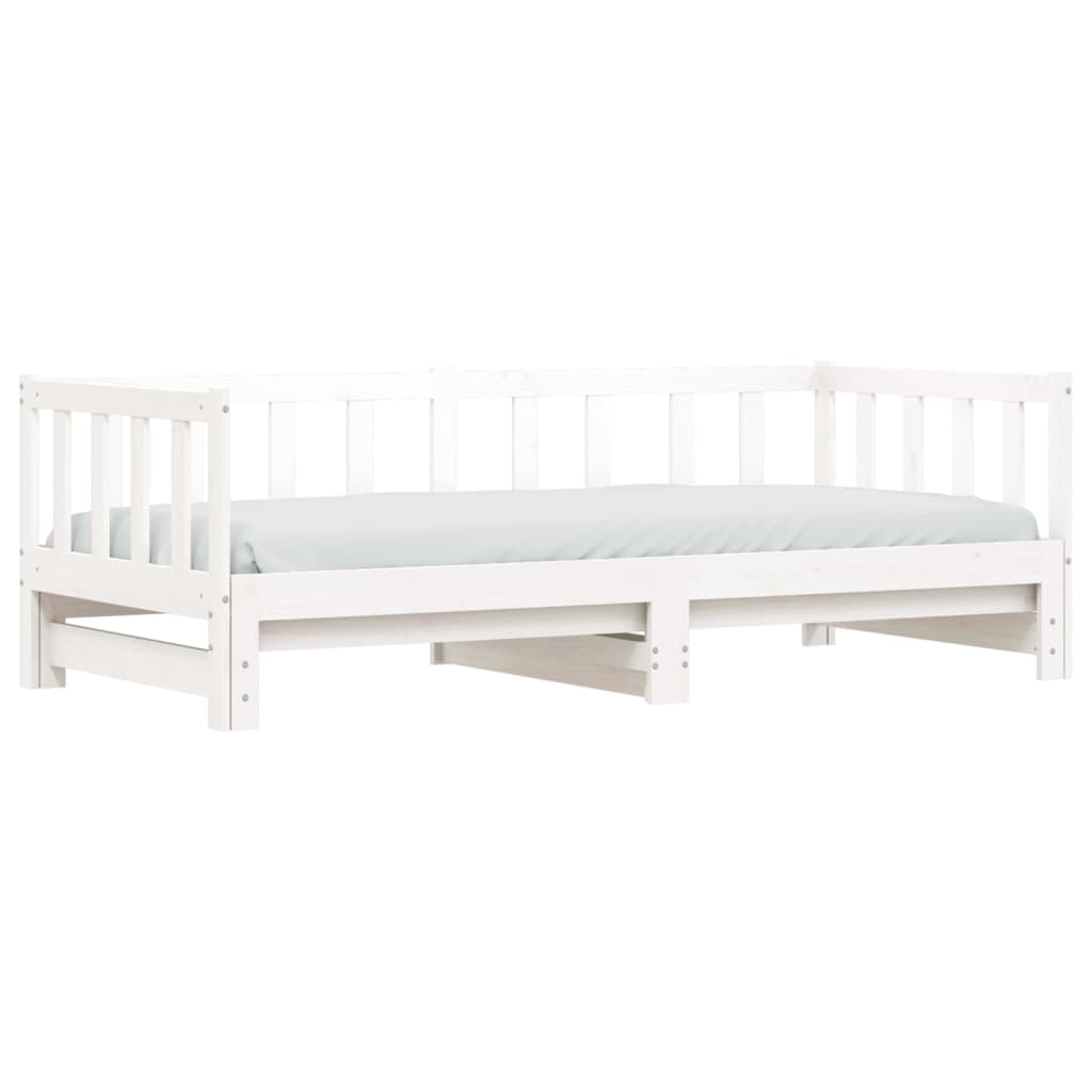 vidaXL Sofá cama nido madera maciza de pino blanco 80x200 cm