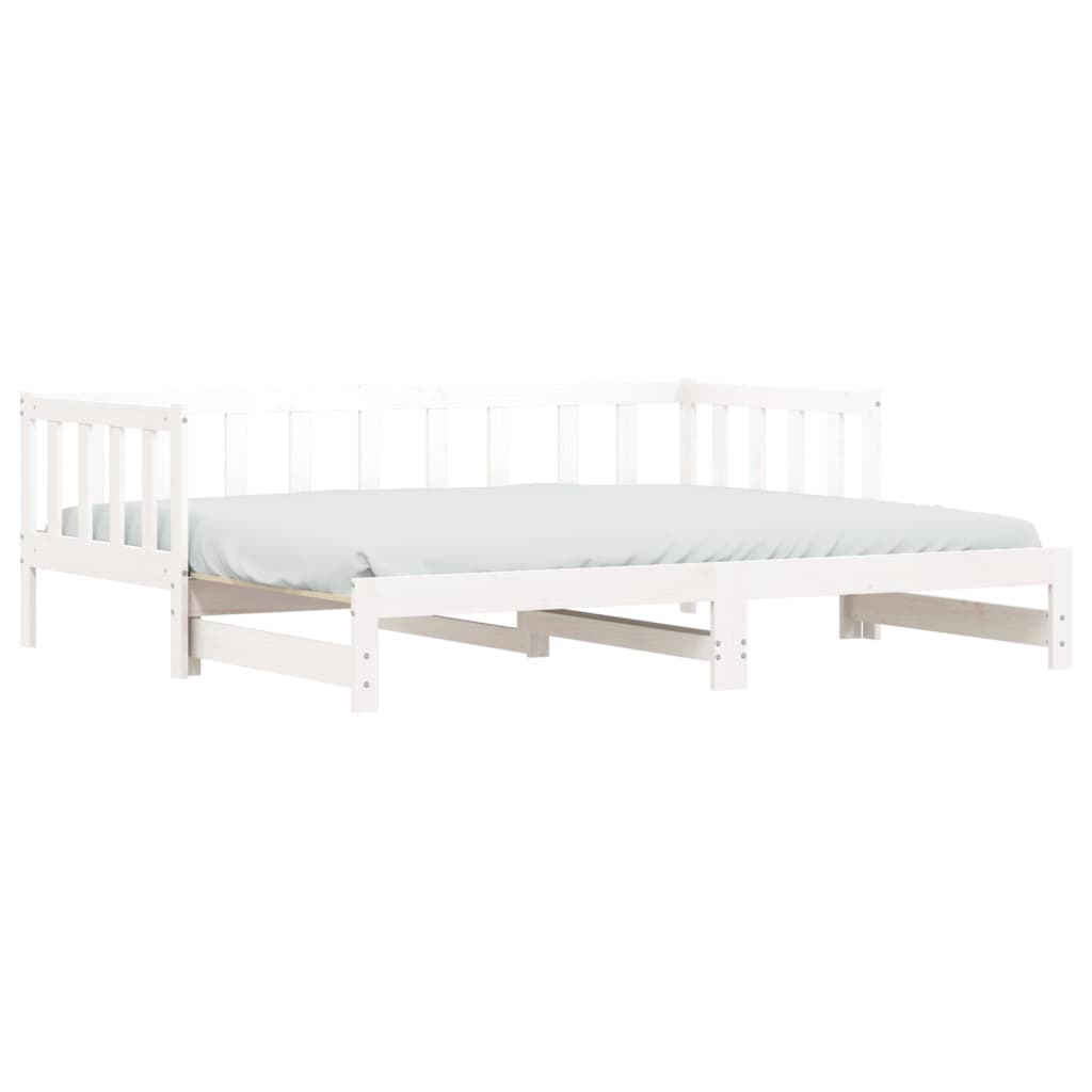 vidaXL Sofá cama nido sin colchón madera maciza blanco 90x190 cm