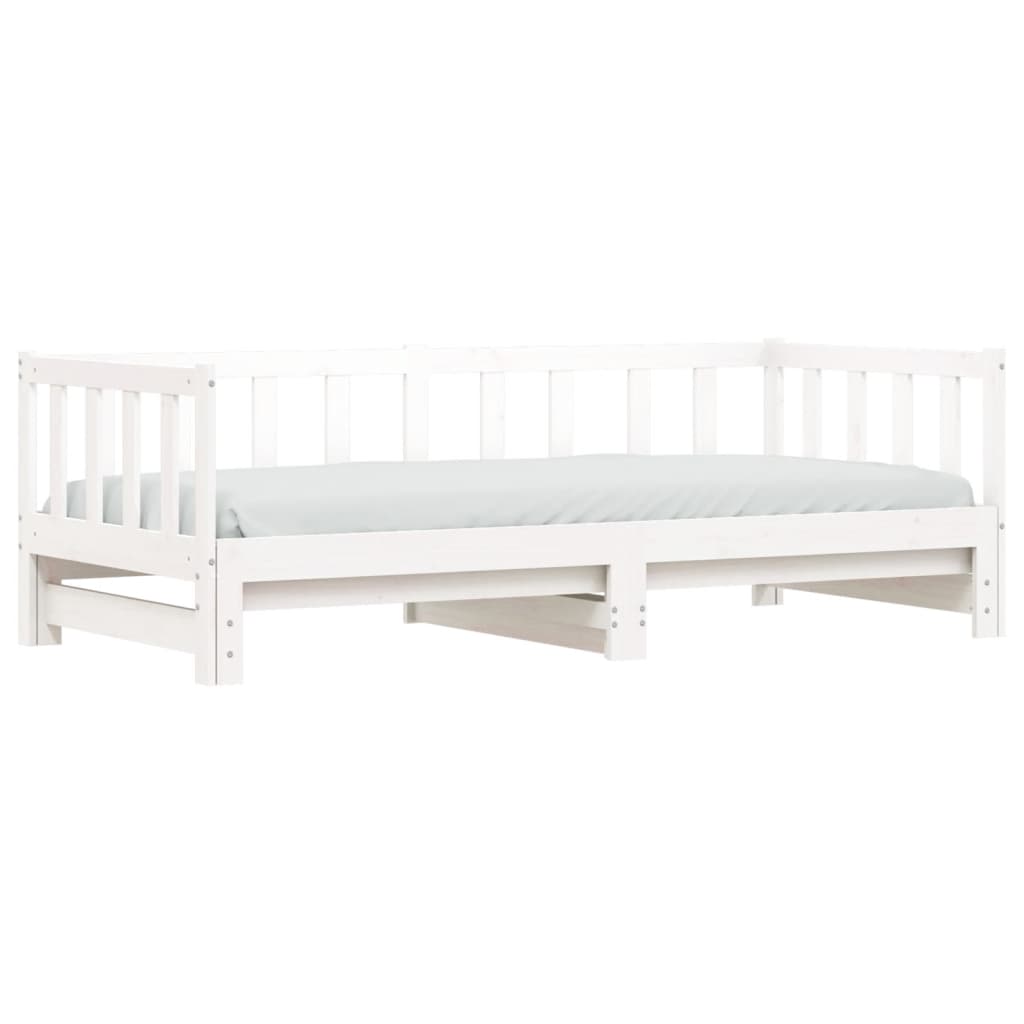 vidaXL Sofá cama nido sin colchón madera maciza blanco 90x190 cm