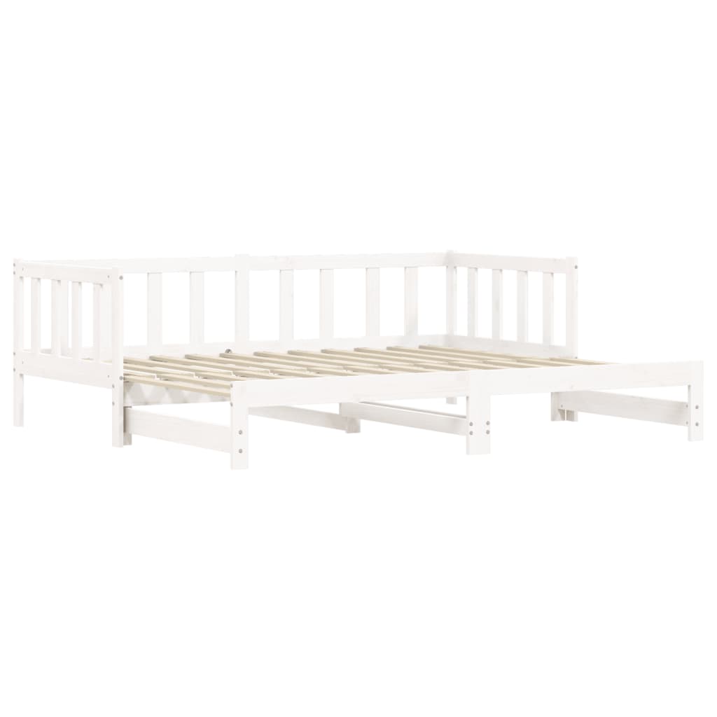 vidaXL Sofá cama nido sin colchón madera maciza blanco 90x190 cm