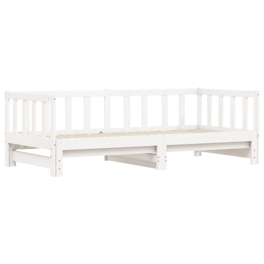 vidaXL Sofá cama nido sin colchón madera maciza blanco 90x190 cm