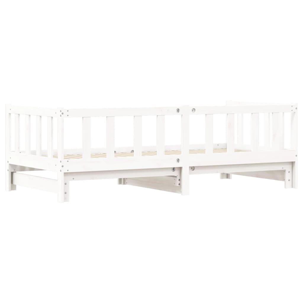 vidaXL Sofá cama nido sin colchón madera maciza blanco 90x190 cm