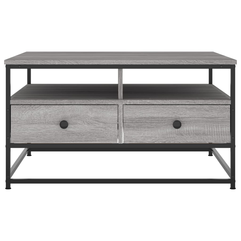 vidaXL Mesa de centro madera de ingeniería gris Sonoma 80x80x45 cm