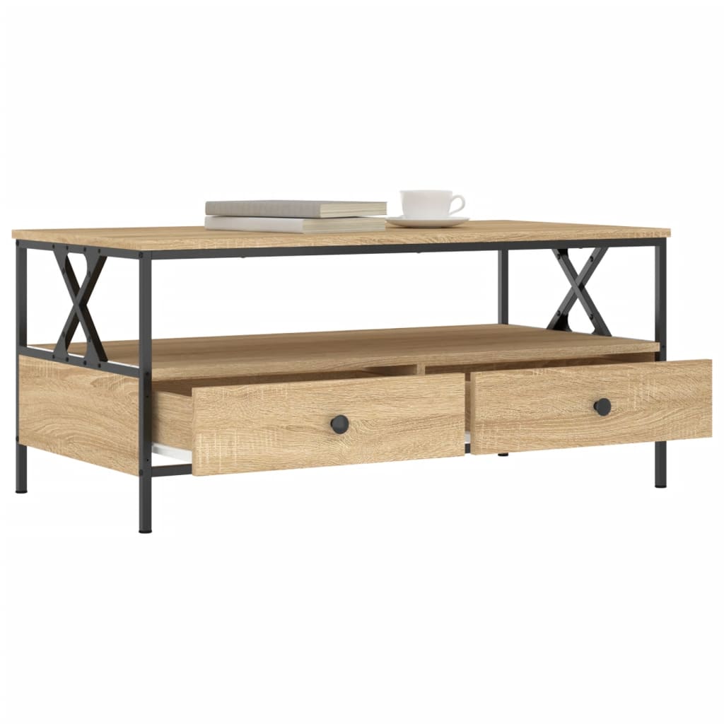 vidaXL Mesa de centro madera de ingeniería roble Sonoma 100x51x45 cm