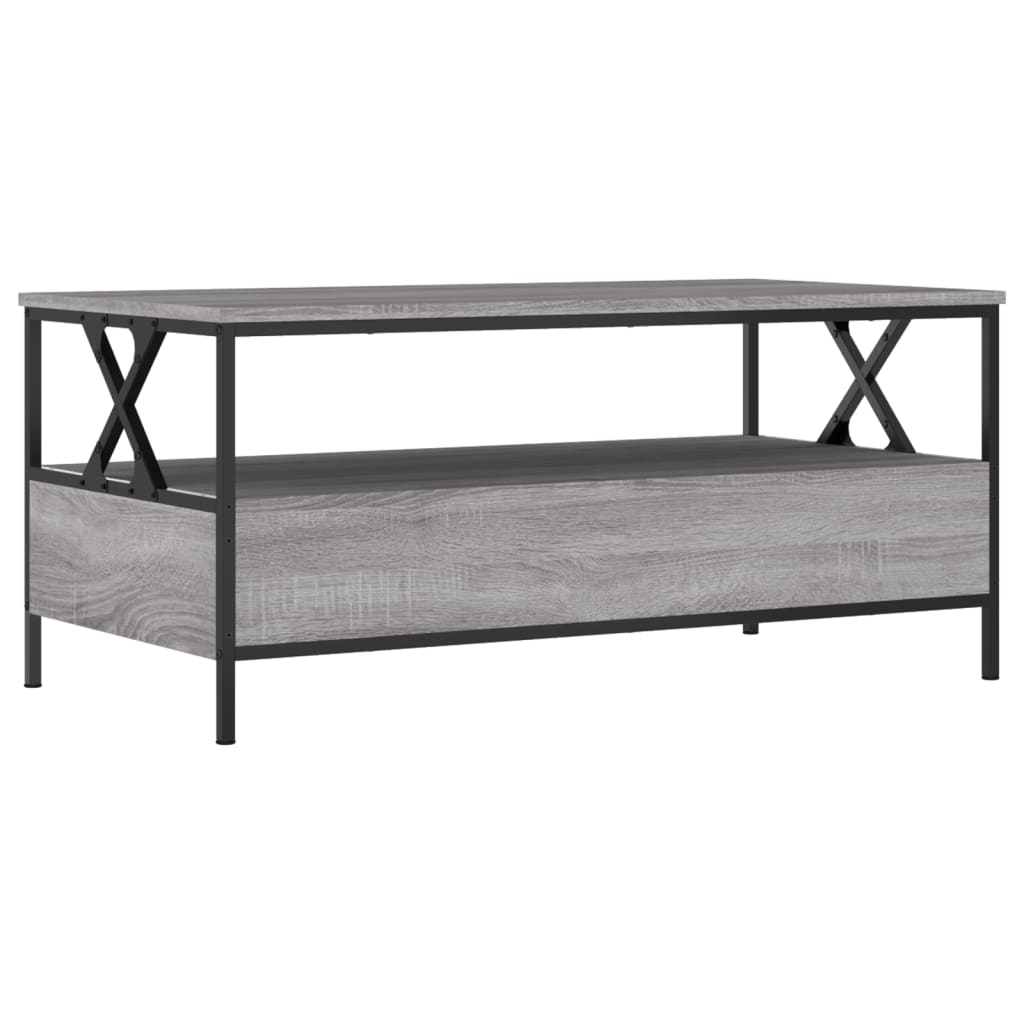 vidaXL Mesa de centro madera de ingeniería gris Sonoma 100x51x45 cm