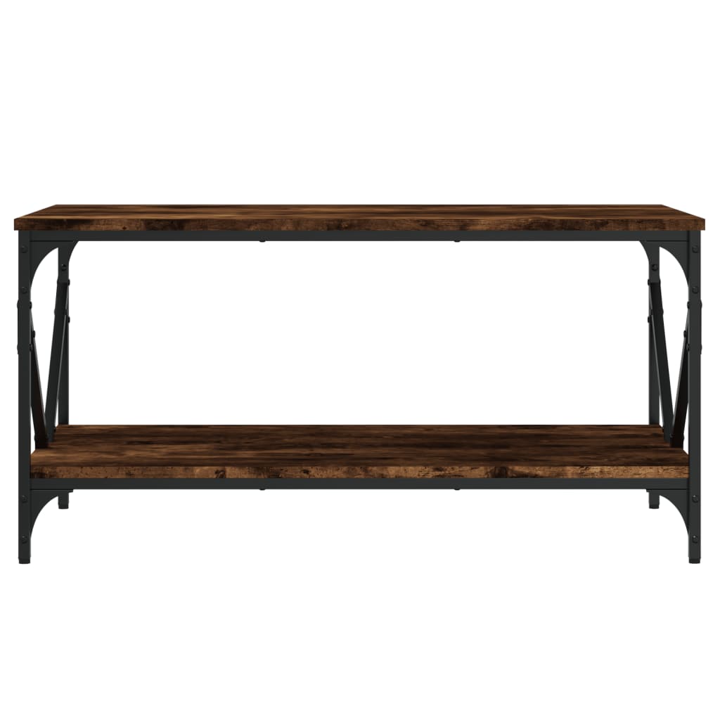 vidaXL Mesa de centro madera contrachapada roble ahumado 90x50x45 cm