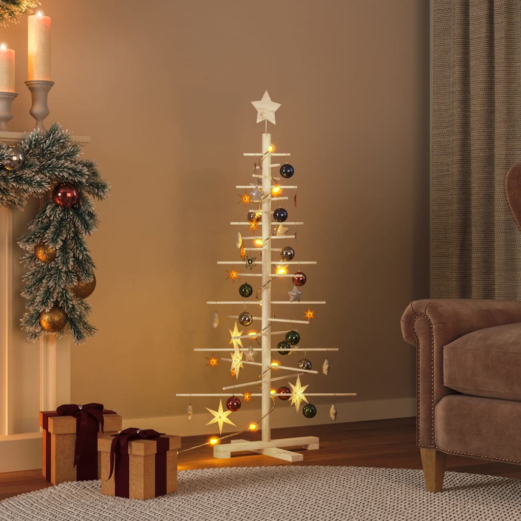 vidaXL Árbol de Navidad de madera de adorno madera maciza pino 125 cm