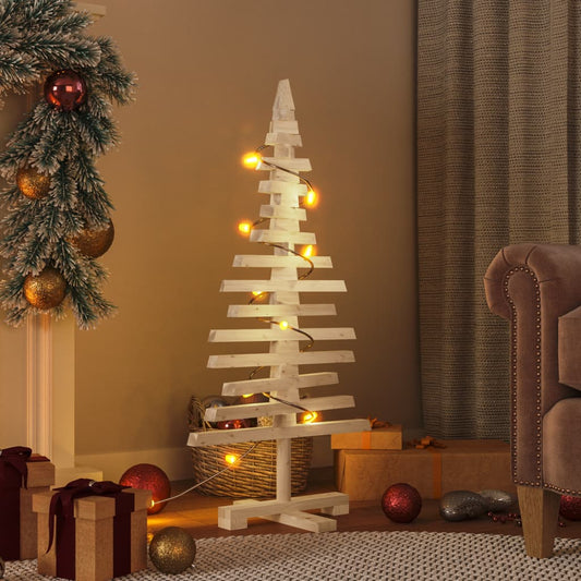 vidaXL Árbol de Navidad de madera de adorno madera maciza pino 90 cm