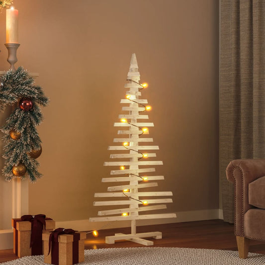 vidaXL Árbol de Navidad de madera de adorno madera maciza pino 120 cm