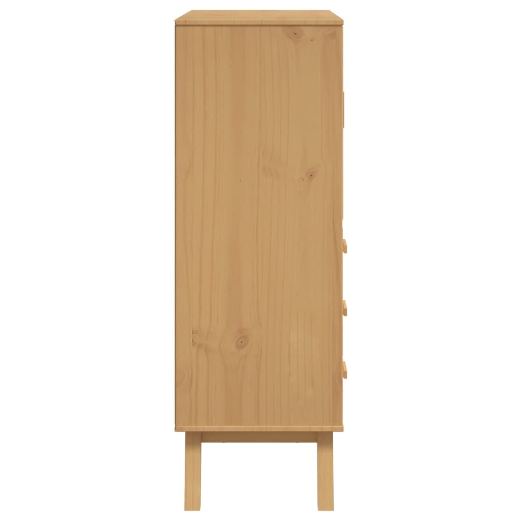 vidaXL Aparador OLDEN madera maciza de pino marrón 85x43x125 cm