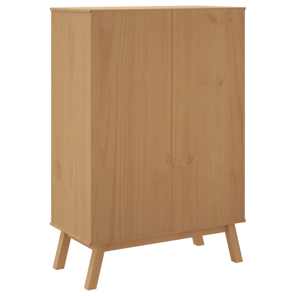 vidaXL Aparador OLDEN madera maciza de pino marrón 85x43x125 cm