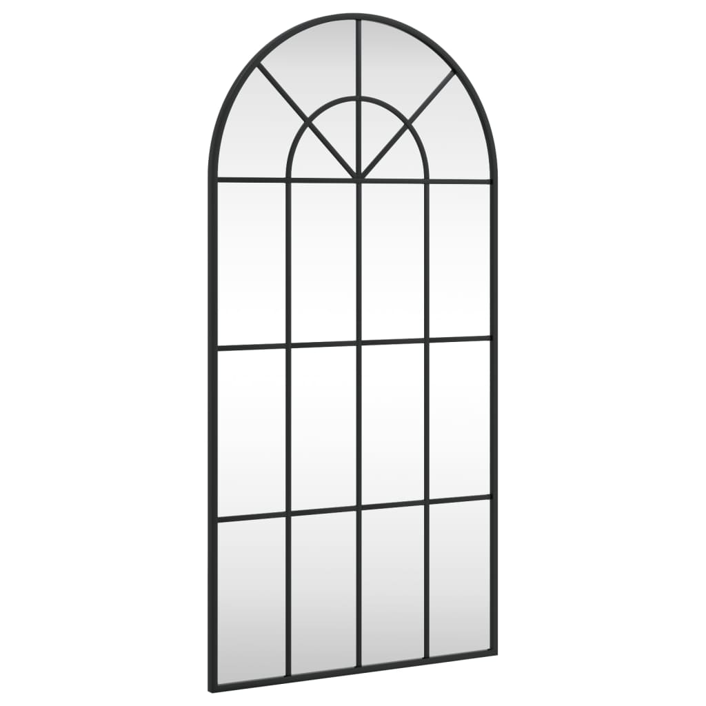 vidaXL Espejo de pared arco de hierro negro 50x100 cm