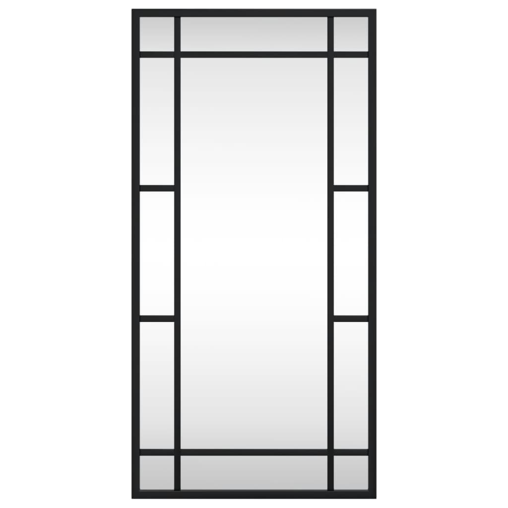 vidaXL Espejo de pared rectangular de hierro negro 30x60 cm