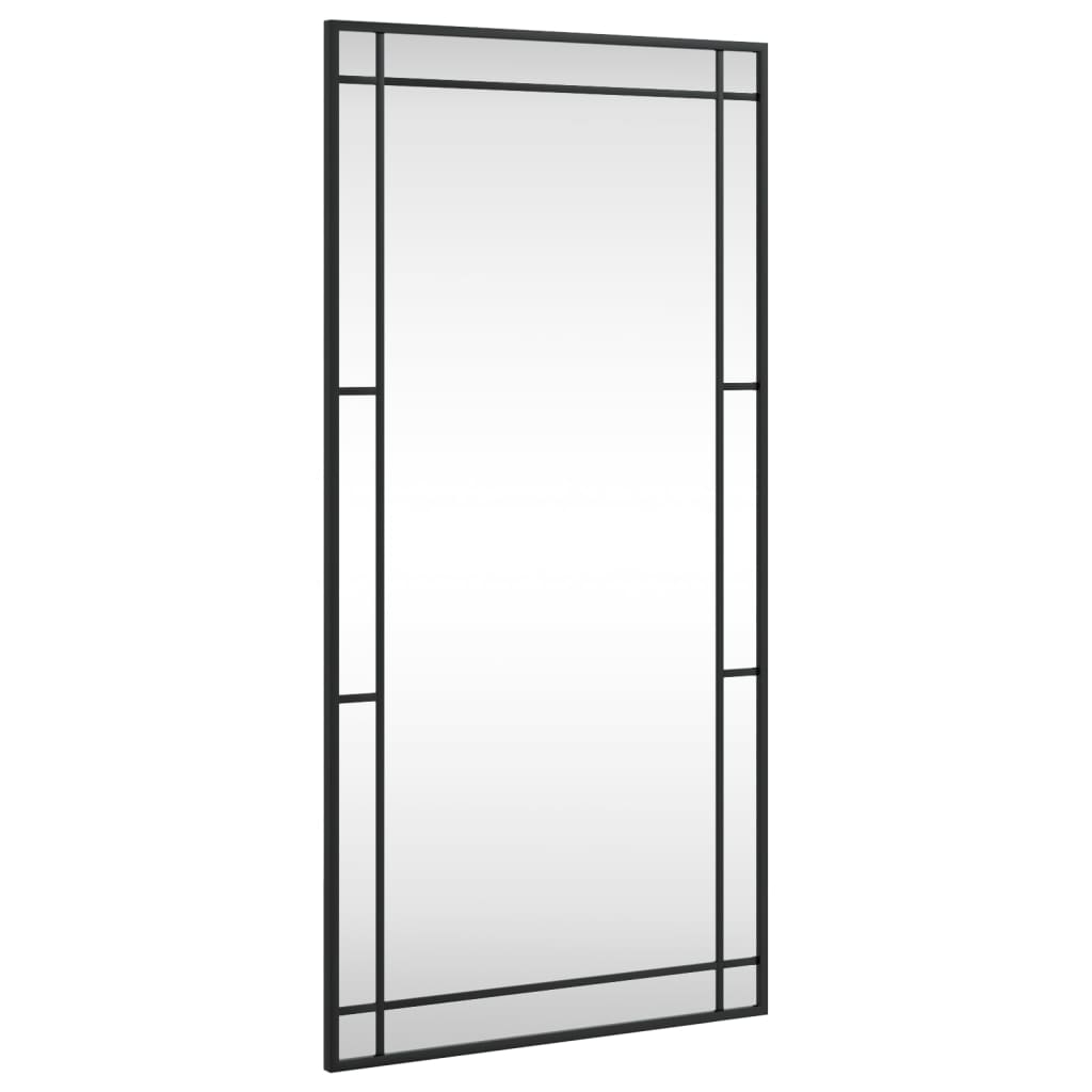 vidaXL Espejo de pared rectangular de hierro negro 50x100 cm