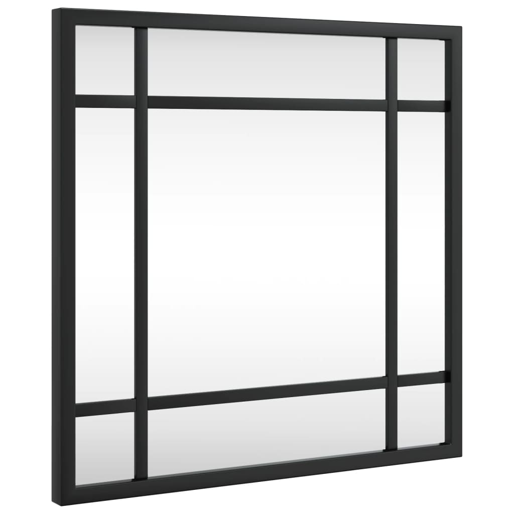 vidaXL Espejo de pared cuadrado de hierro negro 30x30 cm