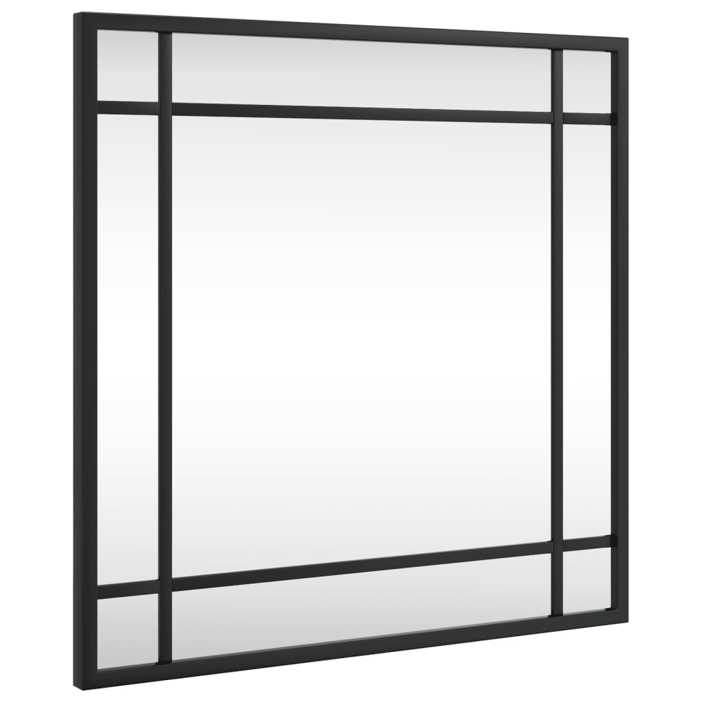 vidaXL Espejo de pared cuadrado de hierro negro 40x40 cm