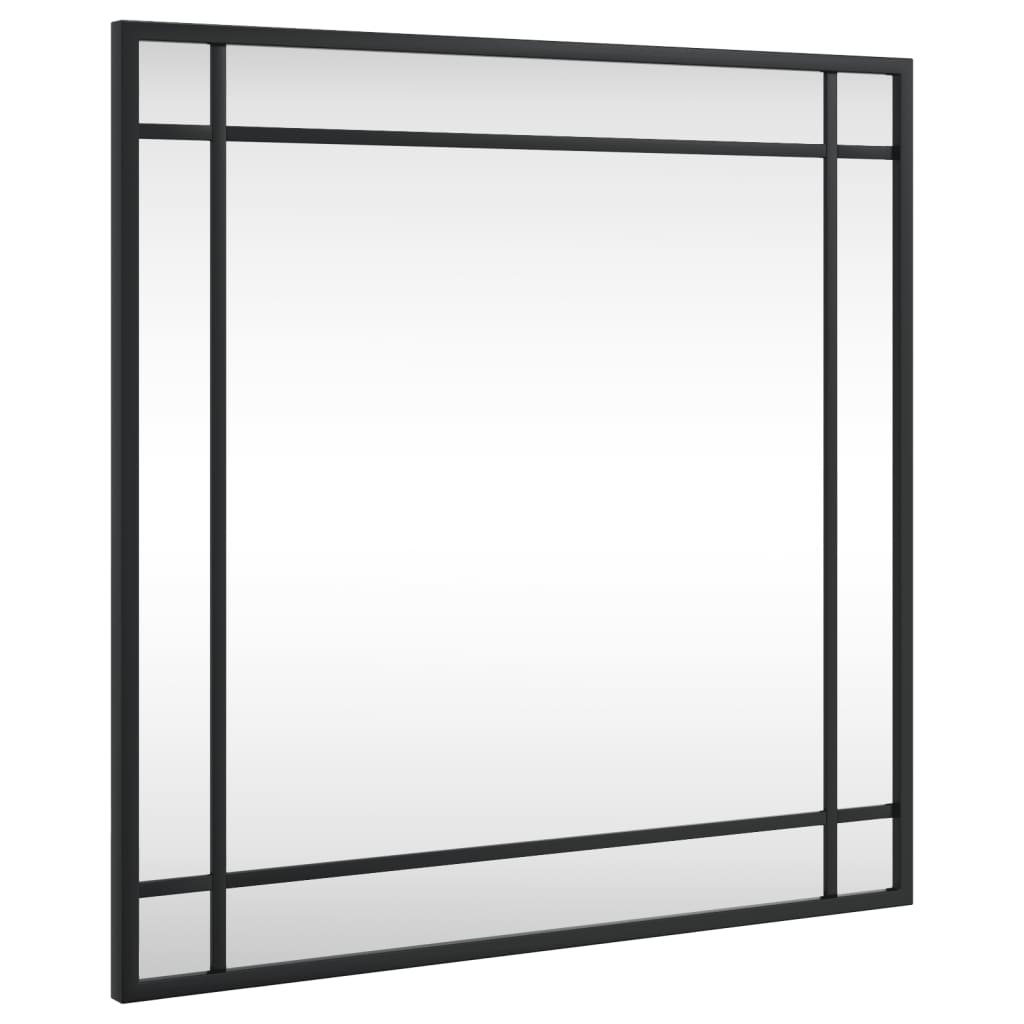 vidaXL Espejo de pared cuadrado de hierro negro 50x50 cm