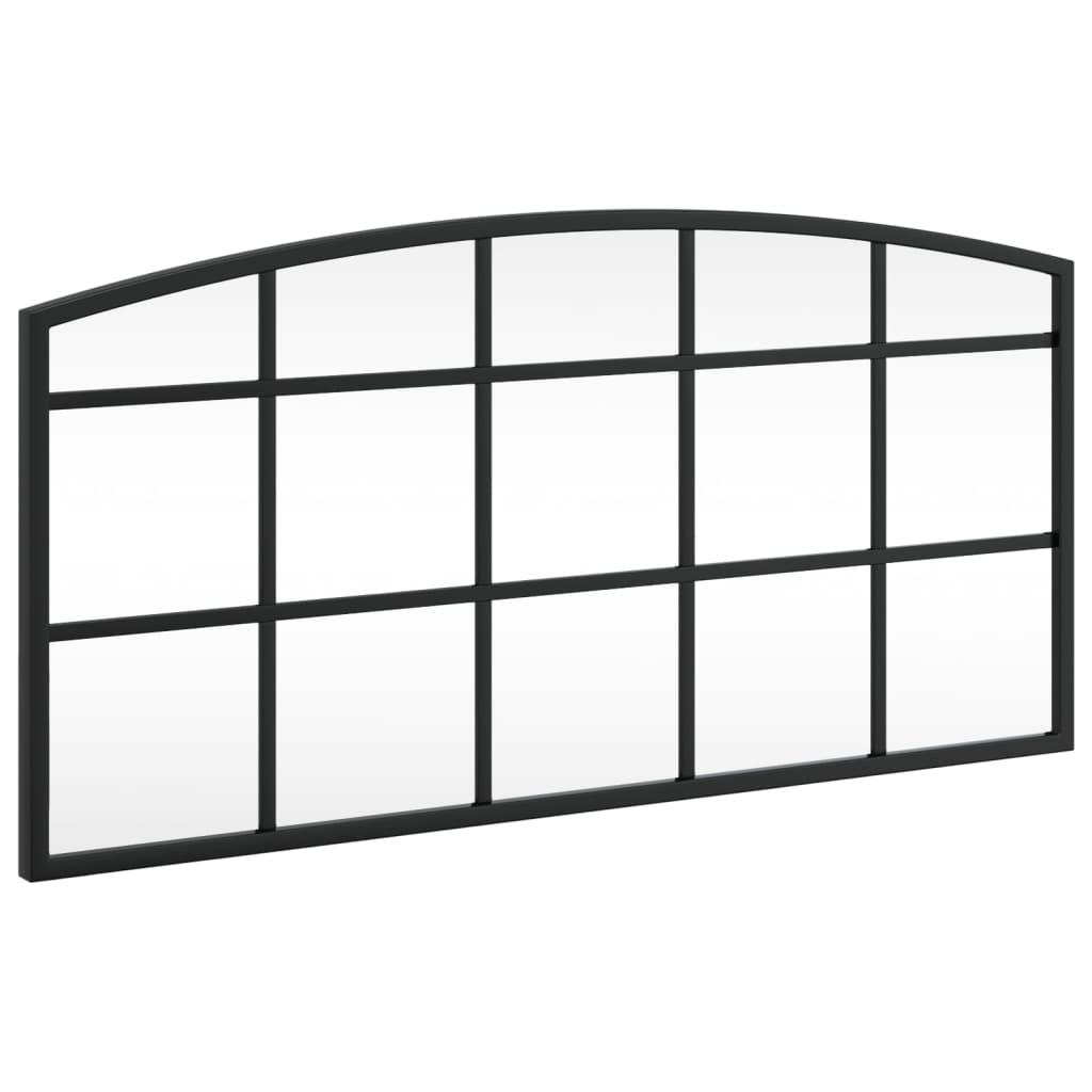 vidaXL Espejo de pared arco de hierro negro 60x30 cm